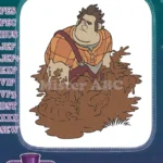 Wreck-It Ralph stuck in brown mud funny embroidery designs - Instant Download