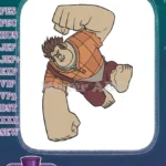 Wreck-It Ralph punching action pose character embroidery designs - Instant Download
