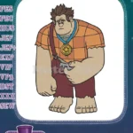 Wreck-It Ralph video game hero with medal embroidery designs - Instant Download