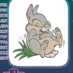 Happy Thumper Rabbit Laughing Cartoon Embroidery Designs - Instant Download