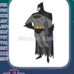 Classic Batman superhero standing pose detailed embroidery designs - Instant Download