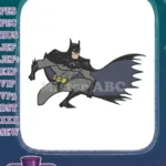 Dynamic Batman Superhero Cartoon Embroidery Designs for Comic Fans - Instant Download
