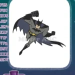 Dynamic Batman superhero action embroidery designs for fans - Instant Download