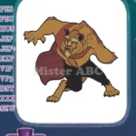 Disney's Beauty and the Beast aggressive pose embroidery designs - Instant Download