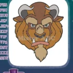 Disney's Beauty and the Beast angry Beast head embroidery designs - Instant Download
