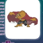 Angry Roaring Beast Disney Fairytale Character Embroidery Designs - Instant Download
