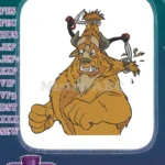 Funny Orange Furry Beast Haircut Embroidery Designs - Instant Download