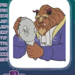 Disney Beauty and the Beast looking into magic mirror embroidery designs - Instant Download