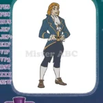 Handsome Prince Adam human form classic Disney embroidery designs - Instant Download