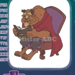 Disney's Beast Reading Book in Armchair Embroidery Designs - Instant Download