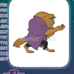 Beast from Beauty and the Beast with Rose embroidery designs - Instant Download