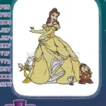 Belle Lumiere Cogsworth Chip enchanted Disney embroidery designs - Instant Download