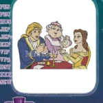 Belle Prince Adam Mrs Potts Enchanted Tea Party Embroidery Designs - Instant Download