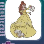 Belle with Mrs Potts Chip Beauty Beast embroidery designs - Instant Download