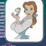 Beauty and the Beast Belle with Chip embroidery designs - Instant Download