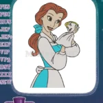 Princess Belle and Chip Teacup Disney Embroidery Designs - Instant Download