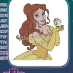 Enchanting Belle with Chip embroidery designs for Disney fans - Instant Download