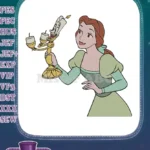 Belle and Lumiere Disney Princess fairytale embroidery designs - Instant Download