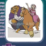 Belle and Beast Winter Horse Ride Fairytale embroidery designs - Instant Download