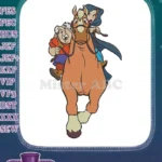 Animated Horse with Woman and Man Riders Embroidery Designs - Instant Download