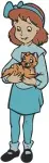 Oliver And Company - Georgette The Poodle And Jenny Foxworth Human Girl - Pet And Owner Moments - Filled Embroidery Design - 4349
