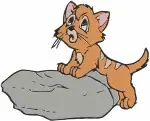Oliver And Company - Oliver The Kitten And Jenny Foxworth Girl - Cute Cat And Owner Interactions - Filled Embroidery Design - 4352