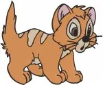 Oliver And Company - Oliver The Kitten And Jenny Foxworth Girl - Cute Cat And Owner Interactions - Filled Embroidery Design - 4354