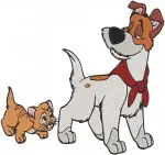 Disney Oliver Company Oliver Kitten Dodger Dog Tito Chihuahua Friends Bundle - Filled Embroidery Design - 4366