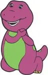 Barney The Purple Dinosaur Various Poses Waving And Playing Trumpet Clip - Filled Embroidery Design - 855