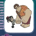Wreck-It Ralph and Vanellope Holding Hands Embroidery Designs - Instant Download