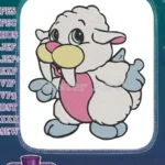 Adorable fluffy walrus-sheep creature machine embroidery designs - Instant Download