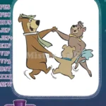 Yogi Bear Cindy Bear Boo Boo dancing family embroidery designs - Instant Download