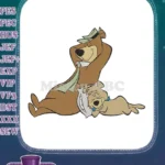 Classic Yogi Bear Boo Boo peaceful sleeping friends embroidery designs - Instant Download