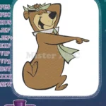 Yogi Bear cartoon character pointing smiling embroidery designs - Instant Download