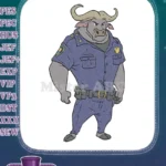 Zootopia Chief Bogo Buffalo Police Officer embroidery designs - Instant Download
