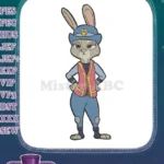 Zootopia Judy Hopps officer bunny embroidery designs for fans - Instant Download