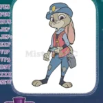Cute Zootopia Judy Hopps police officer bunny embroidery designs - Instant Download