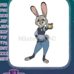 Cute Zootopia Judy Hopps Police Bunny embroidery designs - Instant Download