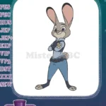 Zootopia Judy Hopps police bunny character embroidery designs - Instant Download