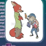 Zootopia Nick Wilde Judy Hopps carrot recorder embroidery designs - Instant Download
