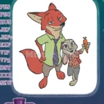 Zootopia Nick and Judy Fox Rabbit Character Embroidery Designs - Instant Download