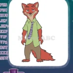 Sly Red Fox Nick Wilde Zootopia Embroidery Designs - Instant Download