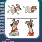 Oliver And Company - Dodger The ful Jack Russell Terrier - Cool Street Dog Poses - Disney Canine - Filled Embroidery Design - Instant Download