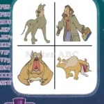 Oliver And Company - Fagin - Roscoe And Desoto Dobermans - Sykes' Dogs - Bulldog Character - Villains And Vagrants - Filled Embroidery Design - Instant Download