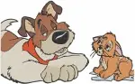 Disney Oliver Company Dodger Dog With Kitten Oliver Fagin Owner Character Set - Filled Embroidery Design - 4368