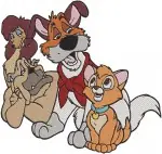 Disney Oliver Company Group Christmas Scene Dodger Oliver Jenny Foxworth Collection - Filled Embroidery Design - 4372