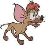 Disney Oliver Company Rita The Saluki Dog Various Poses Elegant Street Dog - Filled Embroidery Design - 4381