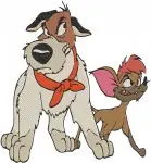 Disney Oliver Company Dodger Rita Georgette Poodle Bulldog Character Sykes Villain Designs - Filled Embroidery Design - 4383