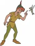Peter Pan In Flight - Dynamic Flying Poses Sprinkling Fairy Dust - Neverland Sky Adventure - Filled Embroidery Design - 4630