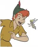Peter Pan In Flight - Dynamic Flying Poses Sprinkling Fairy Dust - Neverland Sky Adventure - Filled Embroidery Design - 4632